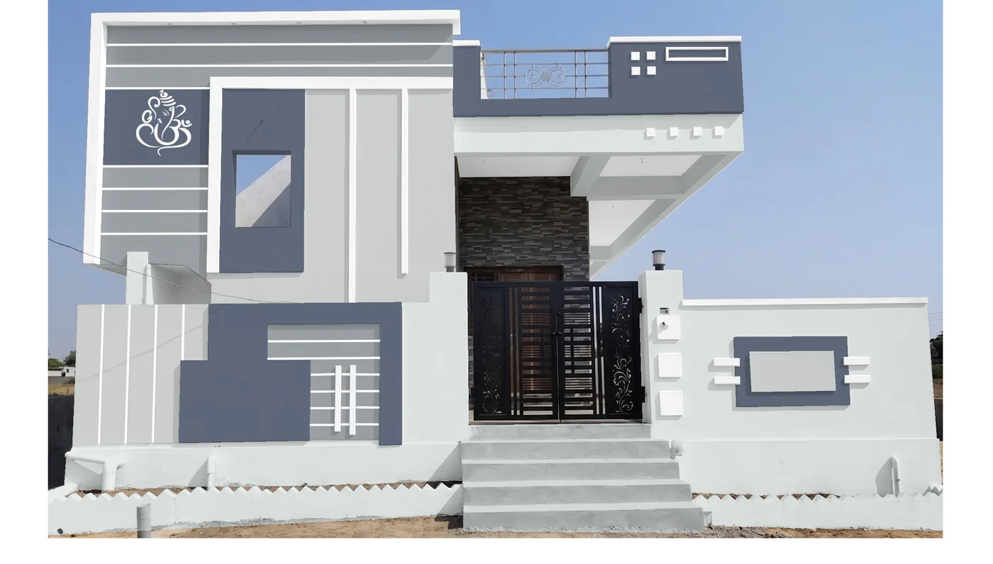 Classic Single floor Exterior paint color combination — White Sugar