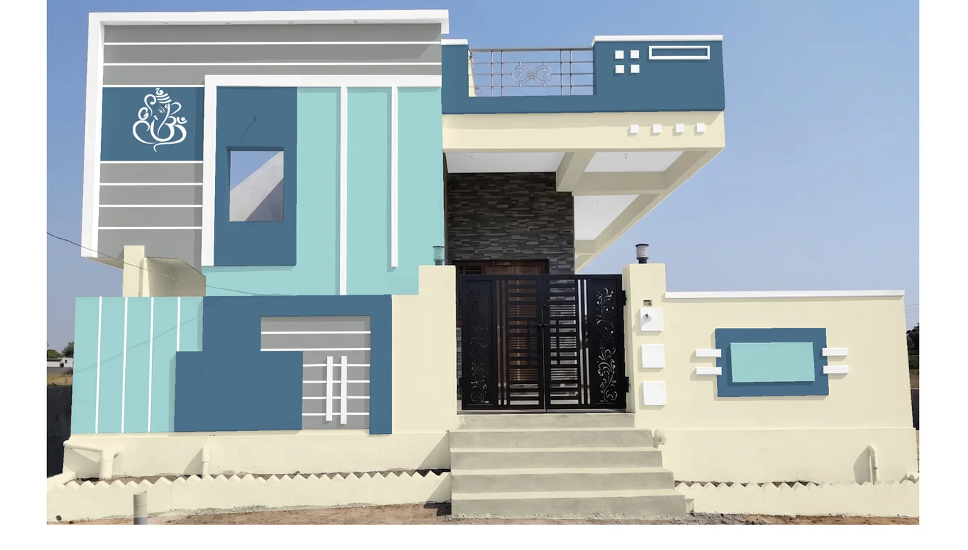 Cool Single floor Exterior paint color combination — Dollop