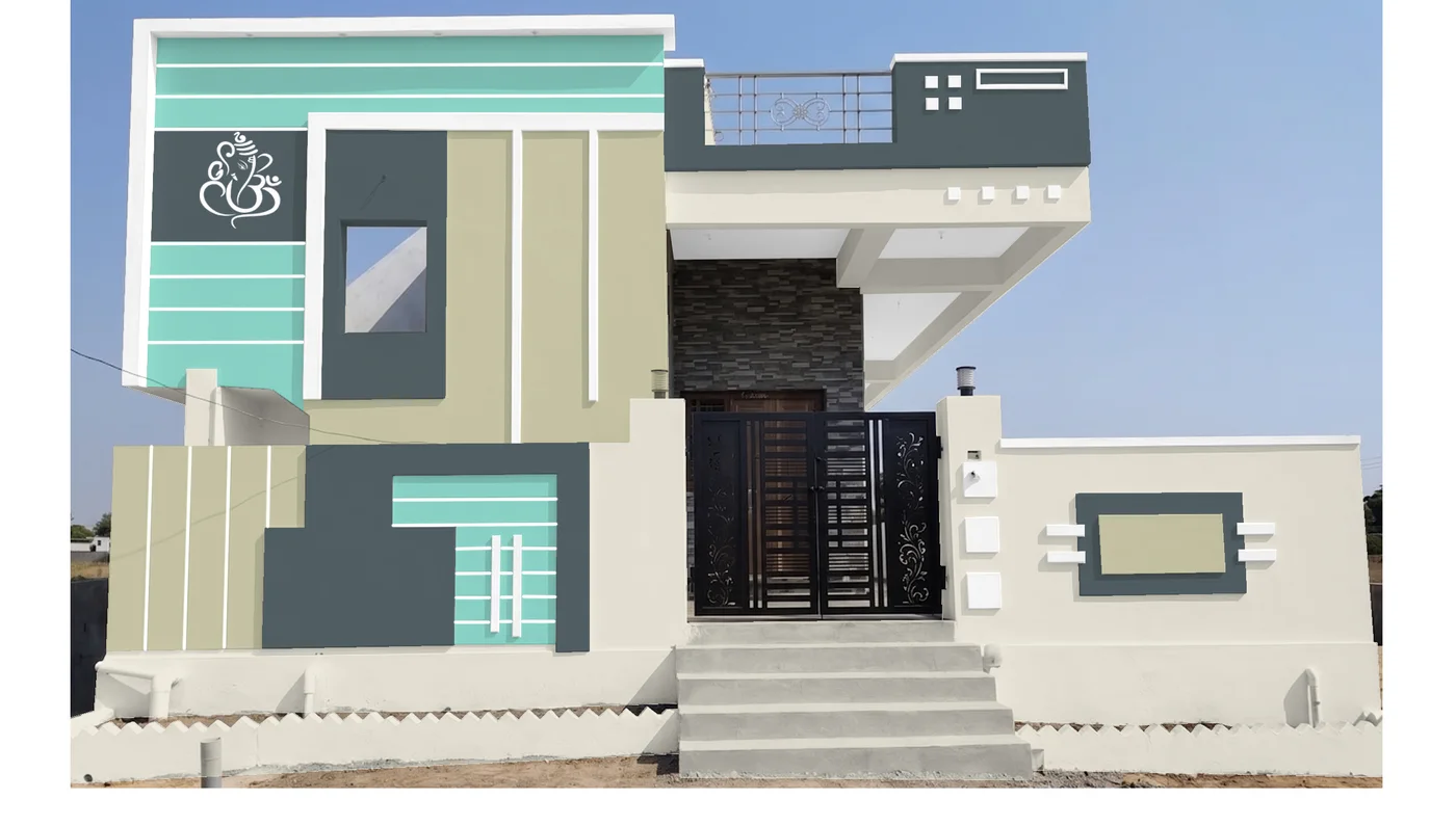 Cool Single floor Exterior paint color combination — White Cheese