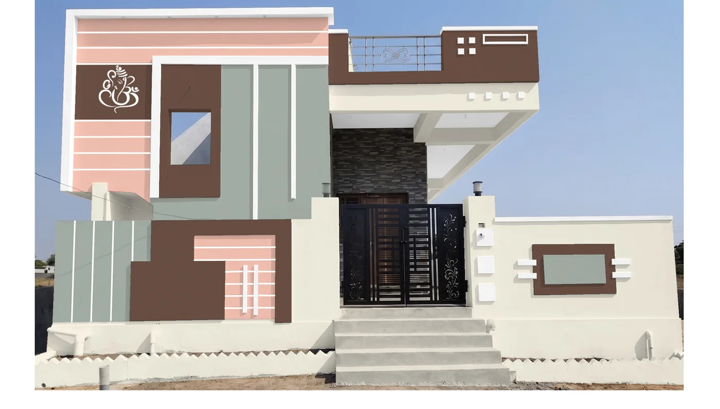 Warm Single floor Exterior paint color combination — Blank Canvas