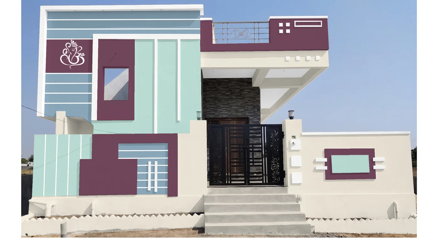 Bold Single floor Exterior paint color combination — Milky Way