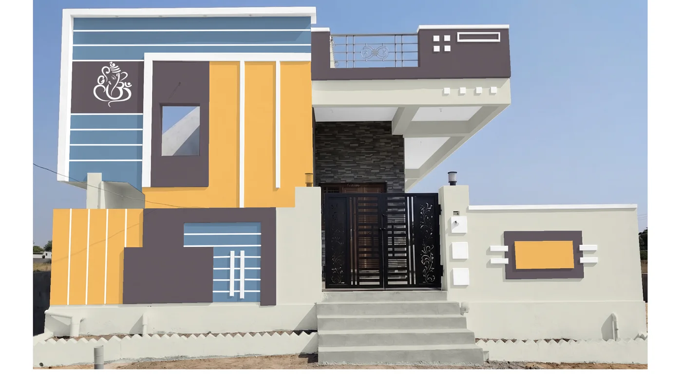 Warm Single floor Exterior paint color combination — Jade Isle